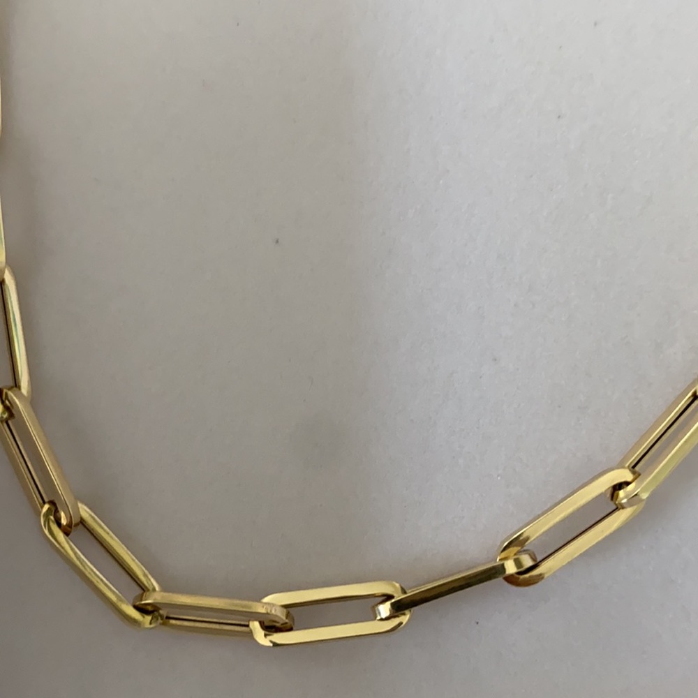 Baby gold 14K gold paper clip chain link necklace - Picture 4 of 4